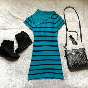 Turquoise Casual Winter Dress